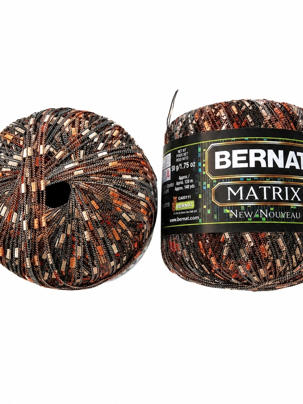 Bernat Matrix Copper Wire Novelty Yarn Lot of 2 Skeins 280 Yards Total